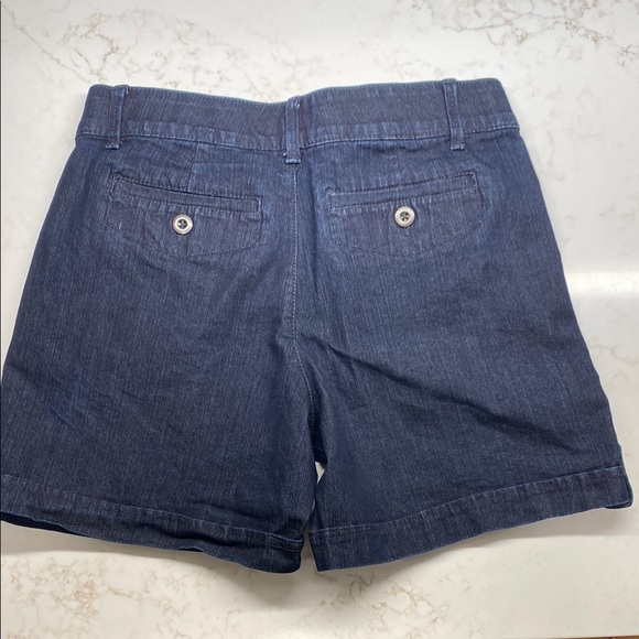 Gloria Vanderbilt Shorts Denim Tailored Dark Wash Blue Jean Cotton Blend Size 6 - Picture 5 of 12